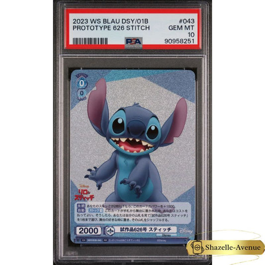 2023 Weiss Schwarz Disney Blau Prototype 626 Stitch #DSY/01B-043 Japanese PSA 10