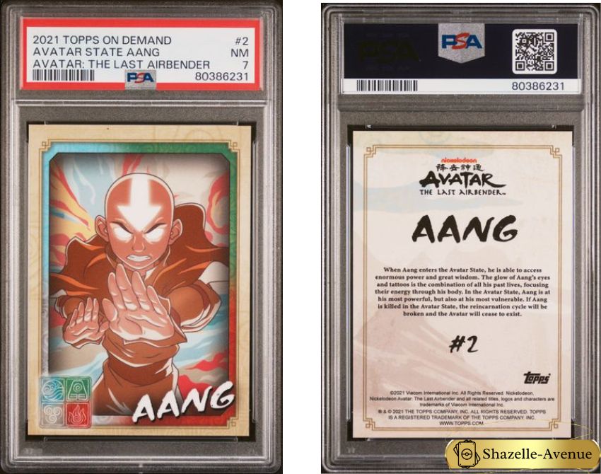 2021 TOPPS ON DEMAND AVATAR THE LAST AIRBENDER #2 Aang Avatar State PSA 7