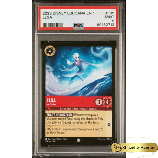 2023 Disney Lorcana EN 1 #109 Elsa"Ice Surfer" PSA 9 MINT