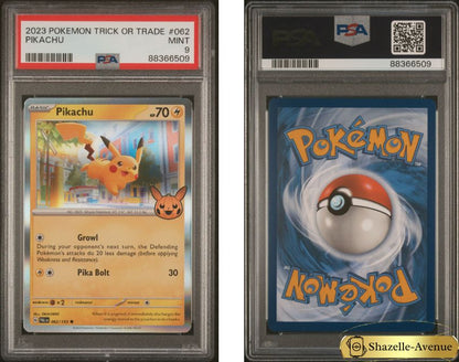 2023 POKEMON SWORD & SHIELD TRICK OR TRADE HOLO PIKACHU #62 PSA 9 MINT