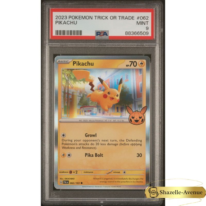 2023 POKEMON SWORD & SHIELD TRICK OR TRADE HOLO PIKACHU #62 PSA 9 MINT