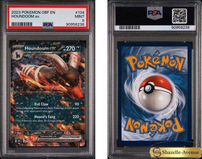 2023 Pokemon OBF EN #134 Houndoom Ex PSA 9