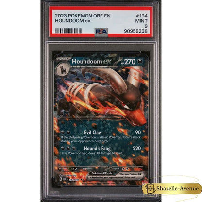 2023 Pokemon OBF EN #134 Houndoom Ex PSA 9